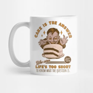 Cake Eating Boy Funny Sarcastic Vintage Classic Life's Too Short 70s 80s 90s Mug